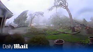 Tornado rips through Michigan tearing down houses and trees [upl. by Inttirb]