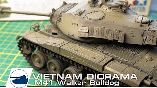 Tamiya M41 Walker Bulldog Build Vietnam Diorama Part II [upl. by Anselmo]