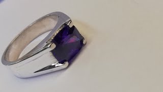 Handmade Silver Ring  with Blue Sapphire and Diamonds [upl. by Maryl]