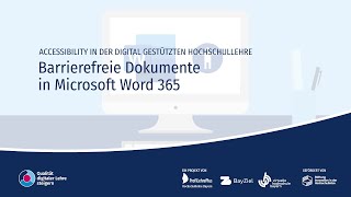 QUADIS  BLS  Accessibility in der Hochschullehre – Barrierefreie Dokumente in Microsoft Word 365 [upl. by Balch]