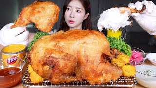 ASMR MUKBANG  겉바속촉 시장st 옛날 통닭 🍗 어니언크림소스 칠리소스 치즈소스 푹 찍어서 먹방 Super Crispy Whole Fried Chicken [upl. by Obnukotalo]