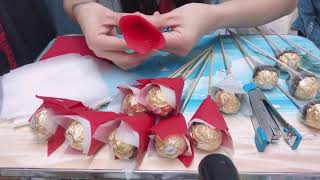 CHOCOLATE BOUQUET FERRERO ROCHER DIY GIFTS IDEA [upl. by Prem]