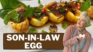 How to make SONINLAW EGGS  With TAMARIND Sauce  Deep Fried Egg  Khai Luk Khoey [upl. by Ahseina]