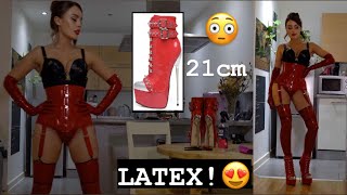 My first LATEX try on haul  crazy HEELS [upl. by Starling]