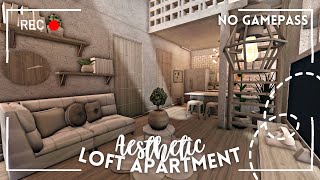 roblox bloxburg  no gamepass aesthetic loft apartment  35k 🌿 ꒰ tour amp build ꒱  itapixca builds [upl. by Adnole357]