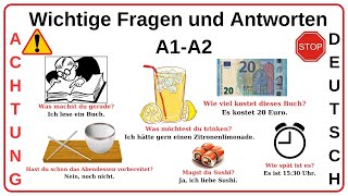 A1A2 Tägliche Fragen und Antworten auf Deutsch  Deutsche KonversationspraxisDeutsch lernen [upl. by Marabelle]