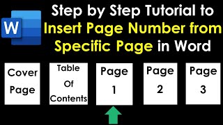 Page Number Starting From a Specific Page in Word 2021  Office 365 [upl. by Salamone606]