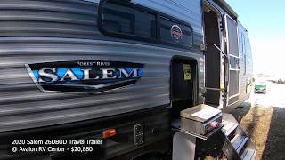 2020 Forest River Salem 26DBUD Travel Trailer Walk Through with Marble Interior [upl. by Kinch]