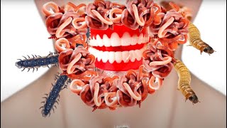 ASMR Remove Maggots amp Trypophobia from Lips  ASMR Animation Healing ASMR  Girls Lips Edition [upl. by Nosdivad]