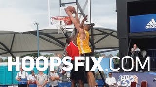 Nathan Schalls Poster Dunk Gets Serge Ibaka OUT OF HIS SEAT DANCING NBA 3X Manchester [upl. by Comethuauc]