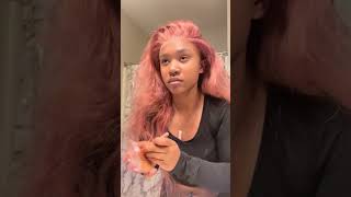 TikTok Hair Inspiration eullair Rose Milk Tea Colored Lace Frontal Wig Straight Human Hair Wigs [upl. by Aim939]