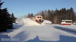 BNSF Snowplow Train Hinckley MN [upl. by Enellek]