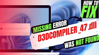 2024How To Fix D3DCOMPILER47dll Missing from computer Not Found Error Windows 10117 3264 bit [upl. by Ardnaid]