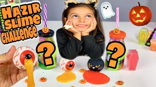 Hazır Slime Challenge Yaptık Alışveriş Neler Aldık Halloween Slime [upl. by Worra]