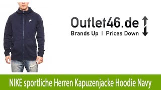 NEU NIKE sportliche Herren Kapuzenjacke Hoodie Navy l Outlet46de [upl. by Esinek]