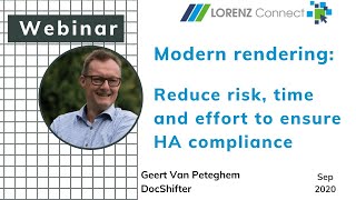 Reduce Risk Time and Effort to Ensure HA Compliance with modern rendering  Lorenz Connect 2020 [upl. by Aschim]