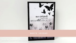 Kaarten maken met de Nellie Snellen stempels hartendief in combinatie met Card Deco pure inkten [upl. by Lipfert392]