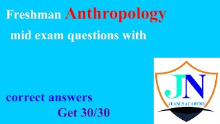 Anthropology MidExam Questions Practice and Preparation [upl. by Ettenaej]