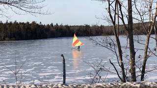 DIY ice boat sailing on Lewis Lake NS [upl. by Britton]