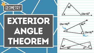 Find the Measure of the EXTERIOR ANGLE  Triangle Exterior Angle Theorem  Geometry [upl. by Eastlake]