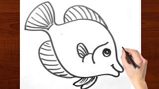 Beautiful Fish Drawing For Kids  How to draw fish for kids  kids drawing  kids easy drawing [upl. by Harle710]