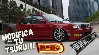 5 MODIFICACIONES PARA NISSAN TSURU  NISSAN TSURU TUNING  JDM [upl. by Carmen]