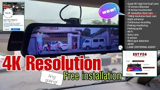 Dashcam installation EST QCY F24 4K Resolution [upl. by Martens]