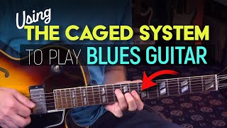 Use chord shapes from The CAGED System to play solo Blues guitar  Blues guitar lesson  EP578 [upl. by Enamrahc]