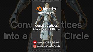 Convert Vertices into a Perfect Circle in blender in 8 seconds blender tutorial sculpting shorts [upl. by Dahle]