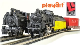 Vintage HOScale Playart H601 260 amp ATampSF Steam Locomotives amp Freight Cars Model Train Set [upl. by Ehpotsirhc]