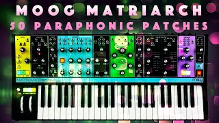 Moog Matriarch 50 Poly Paraphonic Patches Sound Demo [upl. by Giaimo656]