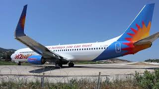 Jet2 737800 taking off runway 01 Skiathos JSI 13 July 2024 [upl. by Cl]