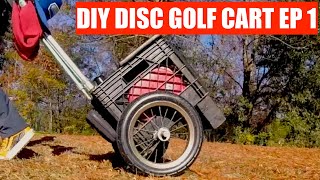 Milk crate transformed into disc golf cart [upl. by Aelsel]