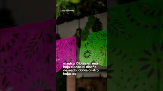 Aprende a hacer papel picado 🤩🤩DíaDeMuertos PapelPicado TradiciónMexicana [upl. by Oliy]