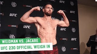 UFC 230 Official Weigh Ins Chris Weidman vs Jacare Souza [upl. by Johanan]