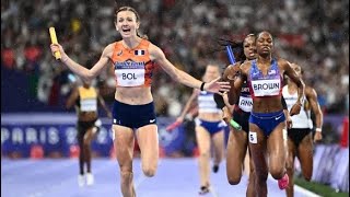 Paris Olympics Netherlands stuns US in 4x400 mixed relay [upl. by Photima408]