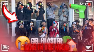 GEL BLASTER WAR IN THE HOOD😂🔫🏡COPS CAME😳 [upl. by Eisnil900]