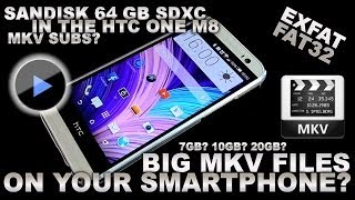 Big MKV files64GB SDXC Card on the HTC One M8 [upl. by Vanden]