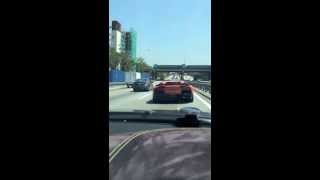 Lamborghini Aventador chased by NISSAN GTR35 stage 2 on Elite Highway [upl. by Nosnhoj]