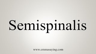 How To Say Semispinalis [upl. by Ellyn]