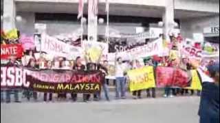 SBEU picket at HSBC Bank Malaysia Kuching Sarawak on 23Nov2013 [upl. by Elokin]