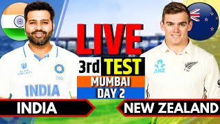 India vs New Zealand 3rd Test Day 2  IND vs NZ Live Match  Live Cricket Match Today Session 2 [upl. by Nodnerb]