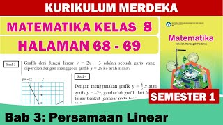 MATEMATIKA KELAS 8 HALAMAN 6869 SEMESTER 1 KURIKULUM MERDEKA [upl. by Ahsieat]