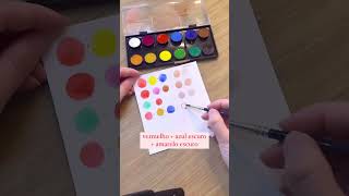 Como fazer tons de pele com sua aquarela escolar shorts aquarela cores pintura artista arte [upl. by Elatsyrc]