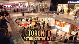 Toronto Saturday Eaton Centre Mall Walking Tour Canada 4k [upl. by Lletnahc]