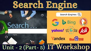 Search Engine  Google Yahoo etc  Unit2 Part  5  IT Workshop  computer cse internet [upl. by Atilahs633]