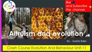 Altruism and evolution  Brain Behaviour And Evolution  Crash Course Evolution And Behaviour U11 [upl. by Kristie]