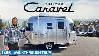 SMALLEST Airstream Camping Trailer  2023 Caravel 16RB Walk Through Tour [upl. by Braeunig77]