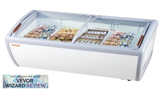 VEVOR Commercial Ice Cream Display Case 128 Cuft Chest Freezer Mobile Glass Review [upl. by Harrow584]