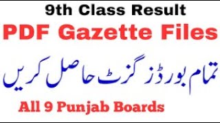 9th class Gazette result 2024 Punjab Board  9th Class Results Gazette 2024 [upl. by Enidualc]